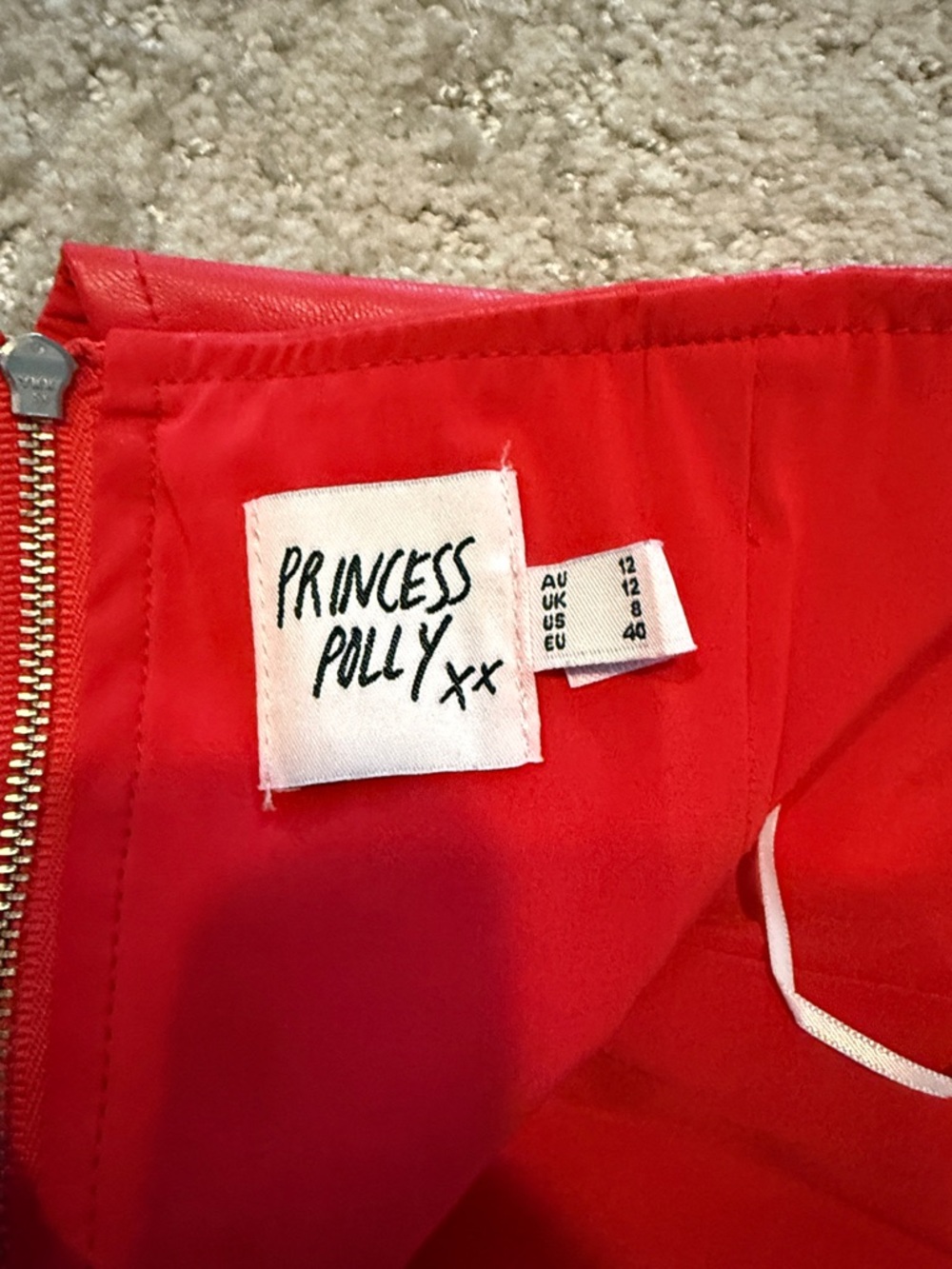 Princess Polly Red Faux Leather Corset Crop Top - Picture 3 of 3